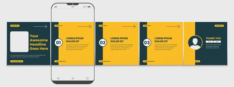 Editable carousel post, creative social media carousel template, modern and editable business carousel template design vector