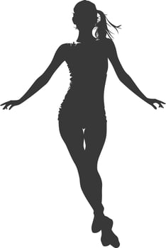 silhouette floating woman with poses full body black color only vector