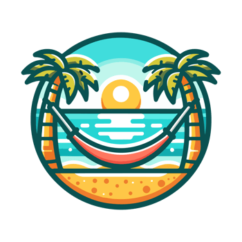 summer beach and hammock badge illustration for t shirt or sticker png