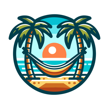 summer beach and hammock badge illustration for t shirt or sticker png