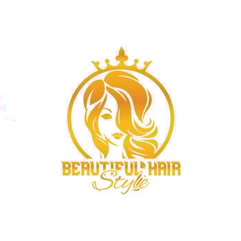 beautiful hair logo vector