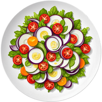 Vegetable Salad Food On White Plate png