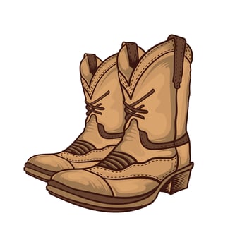 Cowboy shoes illustration design vector