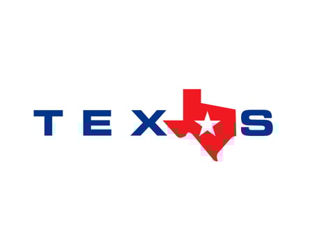 Texas state symbol with map and star silhouette vector