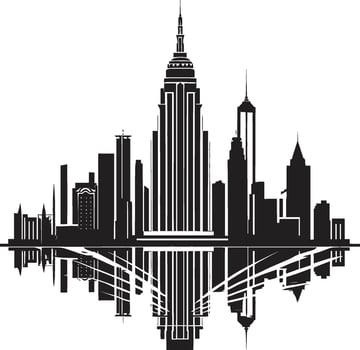 Silent Skyward Spires Minimalistic Black Art Deco Mystic Metropolitan Magic Intriguing vector