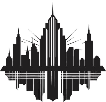 Ebony Elevation Refined Cityscape Element Chic Urban Elegance Modern Black Graphic vector
