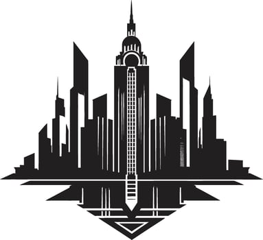 Ebony Elevation Refined Abstract Graphic Chic Urban Utopia Modern Black Graphic vector