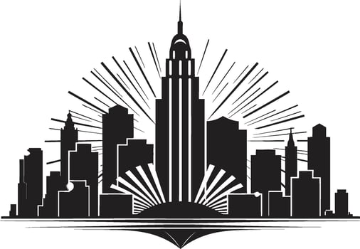 Shadowed Skylines Chic Black Cityscape Graphic Gothic Glamour Sophisticated Abstract vector