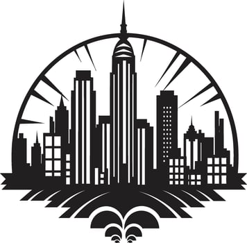 Mystic Urban Atmosphere Intriguing Graphic Ebony Elegance Refined Black Cityscape Graphic vector