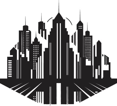 Chic Urban Vistas Modern Black Noir Nightscape Stylish Abstract Graphic vector