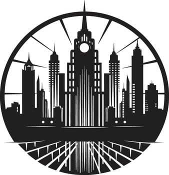Mystic Urban Atmosphere Intriguing Graphic Ebony Elegance Refined Black Cityscape Graphic vector