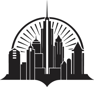 Ebony Elegance Refined Black Chic Urban Vistas Modern Noir Cityscape vector