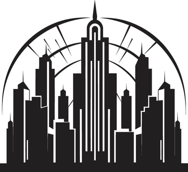 Shadowed Skylines Chic Black Cityscape Graphic Gothic Grace Sophisticated Abstract Graphic vector
