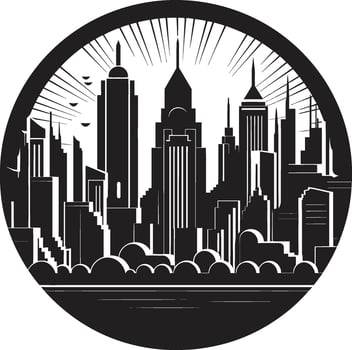 Silent Skylines Minimalistic Black Cityscape Mystic Metropolis Intriguing Abstract vector