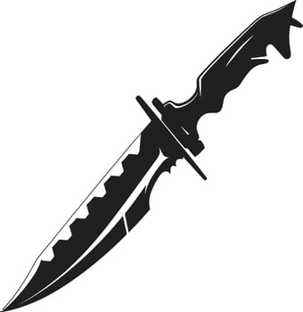 Ebony Executioner Refined Combat Knife Element Chic Covert Cutter Contemporary Black Knife Graphic vector