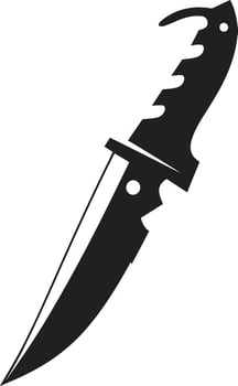 Mystic Militant Intriguing Blade Symbol Ebony Enforcer Refined Black Combat Knife Element vector