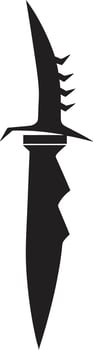 Noir Nightfall Stylish Abstract Knife Midnight Marksman Elegant Black Combat Knife Graphic vector