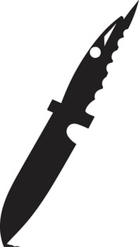 Shadow Slayer Chic Combat Knife Graphic Gothic Gladiator Sophisticated Black Knife Symbol vector