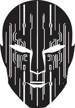 Stealthy Saboteur Black Cyber Thief Icon Cryptic Crook Sinister Thief Graphic vector