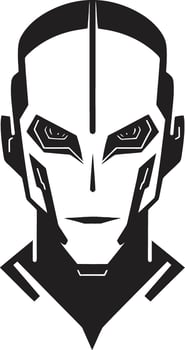 Digital Cerebrum Futuristic Face Cybernetic Visionary Robot Head vector