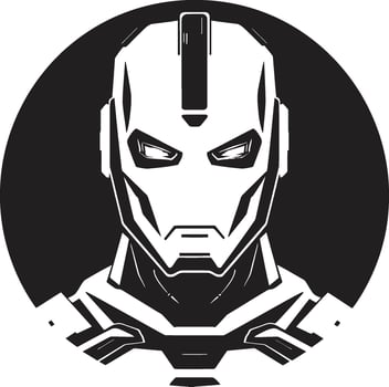 Techno Titan Futuristic Robot Head Electronic Enigma Cyberrobot vector