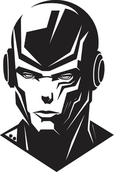 Robotic Rhapsody Black Robot Face Futuristic Interface Cybernetic vector