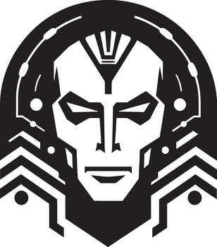 Circuitry Conductor Robot Face Cybernetic Sentinel Futuristic Head vector
