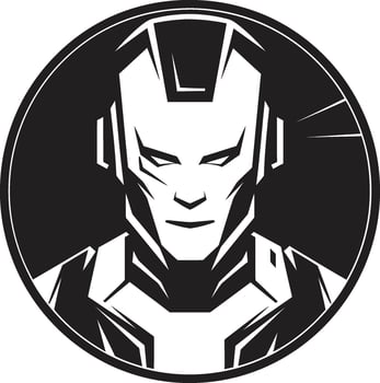 Digital Sentinel Robot Face Technological Triumph Cyberrobotic Head vector