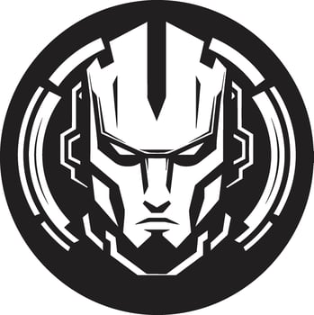Futuristic Fusion Black Cyberrobot Metallic Maestro Robot Face Head vector