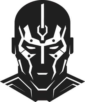 Robotic Rhapsody Black Cyberrobot Futuristic Interface Robot Face vector