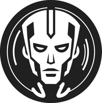 Cybernetic Crusader Cyberrobotic Face Robotic Revelation Black Robot Face vector