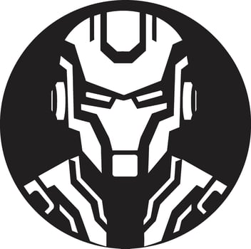 Robotic Rhapsody Black Cyberrobot Face Futuristic Interface Robot Face vector