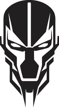 Techno Titan Cyberrobot Head Electronic Enigma Cybernetic Face Symbol vector