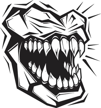 Cursed Jaws Evil Jaw Element Diabolic Grin Sinister Mouth vector