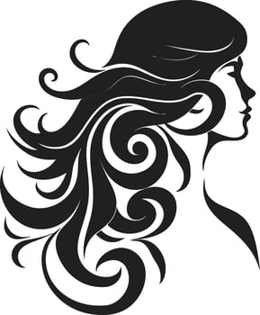 Noir Bloom Beauty Floral Face Element Obsidian Whisperer Black Floral Woman vector