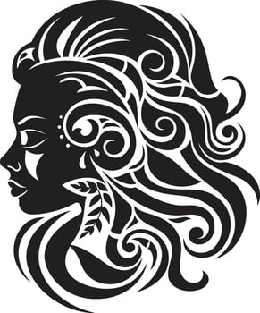 Tiki Spirit Hawaiian Tribal Woman Symbol Oceanic Majesty Black Tribal Woman vector