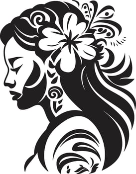 Tribal Pride Hawaiian Tribal Woman Symbol Pacific Harmony Black Tribal Woman vector