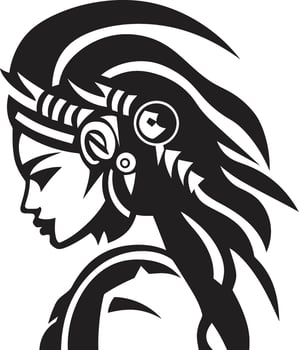 Oceanic Tranquility Tribal Woman Symbol Island Beauty Black Hawaiian Woman Graphic vector