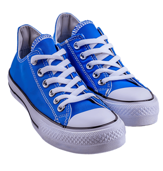 Blue and white shoe on isolated transparent background png