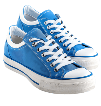 Blue and white shoe on isolated transparent background png