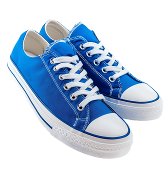 Blue and white shoe on isolated transparent background png