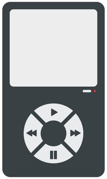 MP3 player flat illustration isolated on white background. vector