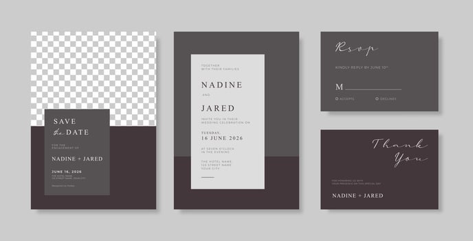 Beautiful wedding invitation template with flower watercolor vector