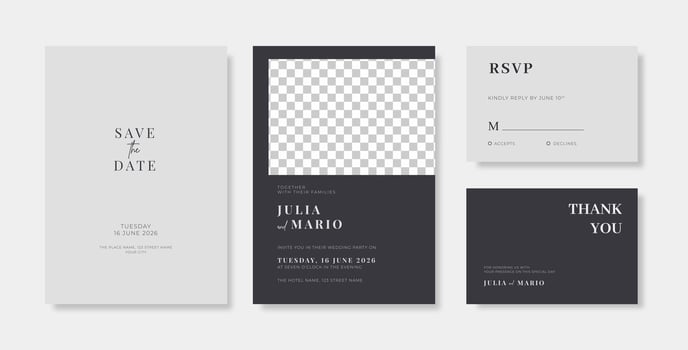 Simple and elegant wedding card template vector