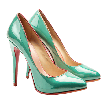 Elegant green high heels for fashion and style png