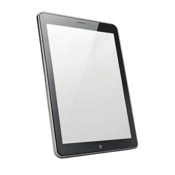 Modern digital tablet with blank screen on isolated background png