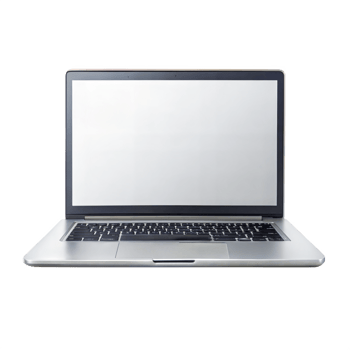 Modern laptop with blank screen on transparent background png