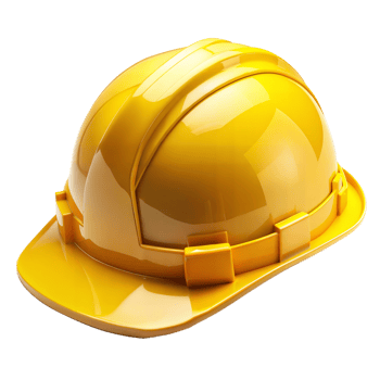 Yellow construction hard hat isolated on transparent background png