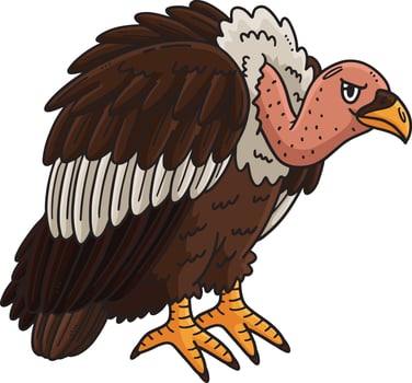 Vulture Bird Cartoon Colored Clipart Illustration vector