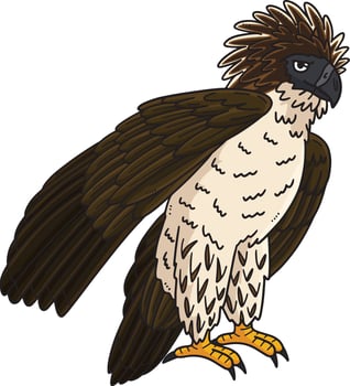 Philippine Eagle Cartoon Colored Clipart vector